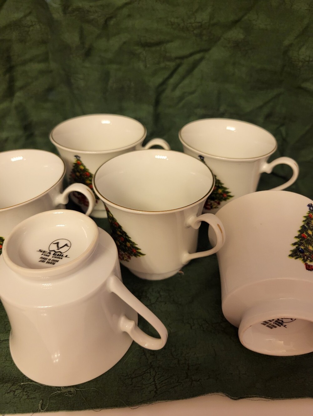 Seagull Fine China Chistmas Tree Set Of 6 Mugs/cups - Picture 8 of 8